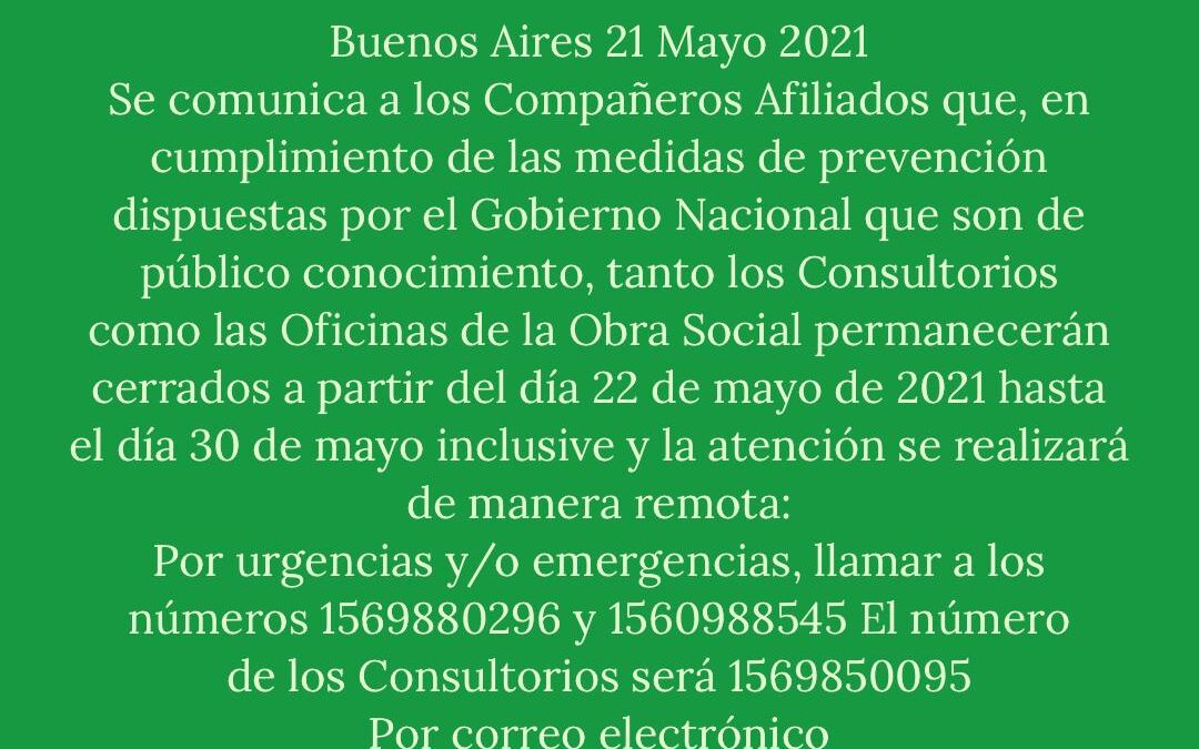 Cumplimiento medidas de Prevención dispuestas por el Gobierno Nacional